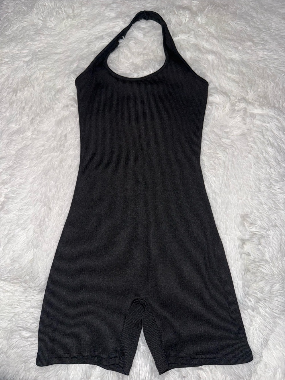 Amazon Black Halter One-Piece Bodysuit